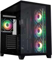 Корпус 1stPlayer Megaview MV8-TP ARGB Black MV8-TP-BK-3FC7R-1FC7