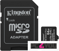 Карта памяти MicroSDXC 64Gb Kingston Canvas Select Plus SDCS3/64GB