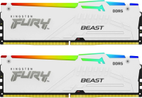 Модуль памяти DDR5 32Gb (2x16Gb Kit) Kingston 5600 Fury Beast White RGB KF556C40BWAK2-32