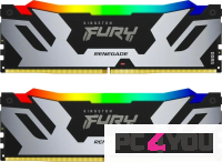 Модуль памяти DDR5 64Gb (2x32Gb Kit) Kingston 6400 Fury Renegade Silver RGB KF564C32RSAK2-64