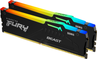 Модуль памяти DDR5 64Gb (2x32Gb Kit) Kingston 6000 Fury Beast RGB KF560C36BBE2AK2-64