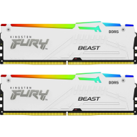 Модуль памяти DDR5 32Gb (2x16Gb Kit) Kingston 5200 Fury Beast White RGB KF552C40BWAK2-32