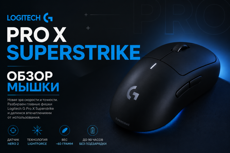 Logitech G Pro X Superstrike: обзор беспроводной игровой мыши