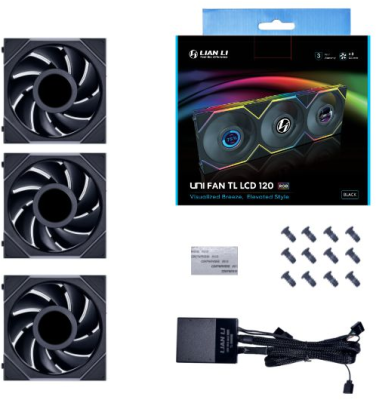 Вентилятор для корпуса 120mm Lian Li UNI FAN TL LCD Black G99.12TLLCD3B.R0 (3 in 1)