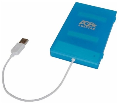 Коробка для HDD 2,5'' USB 2.0 AgeStar SUBCP1 Blue
