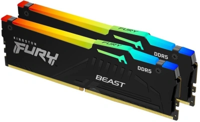 Модуль памяти DDR5 32Gb (2x16Gb Kit) Kingston 5600 Fury Beast RGB KF556C36BBEAK2-32
