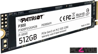 Накопитель SSD M2 512Gb Patriot P300 P300P512GM28