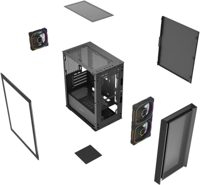 Корпус Powercase Mistral SM03 ARGB Black (CMMSM03B-A3)