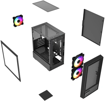 Корпус Powercase Mistral SM02 ARGB Black (CMMSM02B-A3)