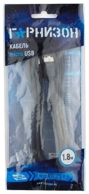 Кабель USB A-microB 1,8m Гарнизон GCC-mUSB2-AMBM-1.8M