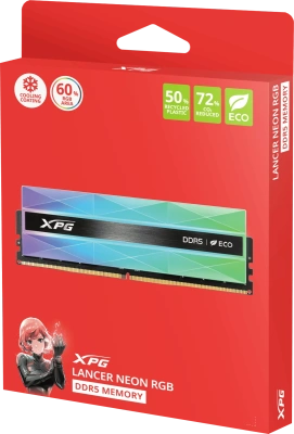 Модуль памяти DDR5 32Gb (2x16Gb Kit) AData 6400 XPG Lancer Neon RGB AX5U6400C3216G-DCLANRSG