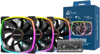 Вентилятор для корпуса 120mm Montech AX120 PWM Black AX120B3P (3 in 1)
