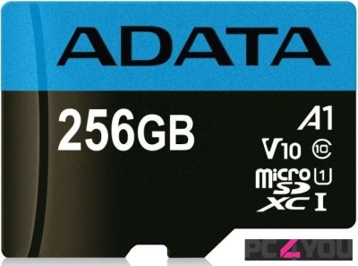 Карта памяти MicroSDXC 256Gb Adata AUSDX256GUICL10A1-RA1