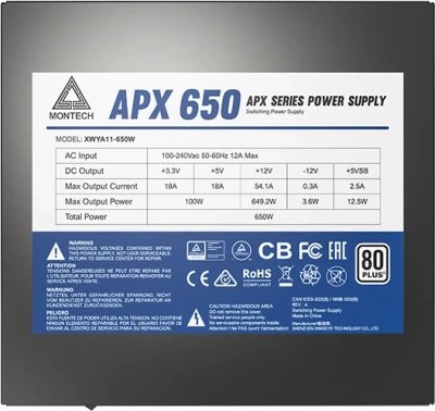Блок питания 650W Montech APX XWYA11-650W