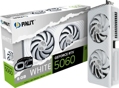 Видеокарта GeForce RTX 5060 8Gb Palit Dual OC White NE75060U19P1-GB2063M