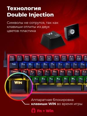 Клавиатура Redragon FIZZ RAINBOW K617-R Black