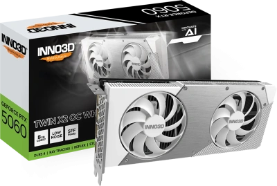 Видеокарта GeForce RTX 5060 INNO3D Twin X2 OC White 8Gb N50602-08D7X-195070W