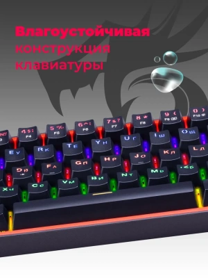 Клавиатура Redragon FIZZ RAINBOW K617-R Black
