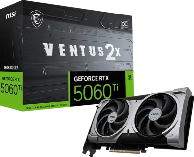 Видеокарта GeForce RTX 5060Ti 16Gb MSI Ventus 2X OC White Plus