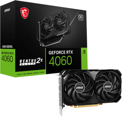 Видеокарта GeForce RTX 4060 8Gb MSI Ventus 2X Black 8G OC