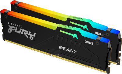 Модуль памяти DDR5 64Gb (2x32Gb Kit) Kingston 6000 Fury Beast RGB KF560C36BBE2AK2-64