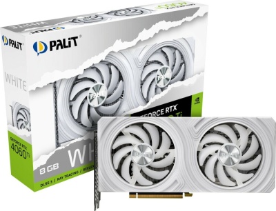 Видеокарта GeForce RTX 4060Ti 8Gb Palit Dual White NE6406T019P1-1048L