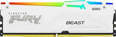 Модуль памяти DDR5 32Gb (2x16Gb Kit) Kingston 6000 Fury Beast White RGB KF560C30BWAK2-32