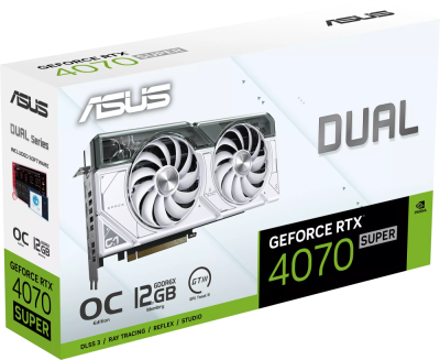 Видеокарта GeForce RTX 4070 Super 12Gb Asus DUAL-RTX4070S-O12G-WHITE