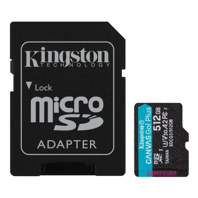 Карта памяти MicroSDXC 512Gb Kingston Canvas Go! Plus SDCG3/512GB