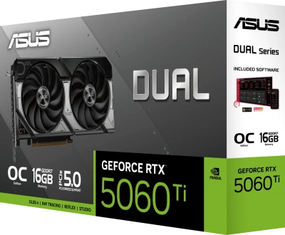 Видеокарта GeForce RTX 5060Ti 16Gb Asus DUAL-RTX 5060TI-O16G
