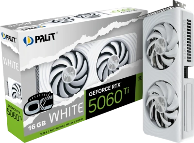 Видеокарта GeForce RTX 5060Ti 16Gb Palit White OC NE7506TU19T1-GB2061M