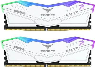 Модуль памяти DDR5 64Gb (2x32Gb Kit) Team Group 6000 T-Force Delta RGB White FF4D564G6000HC38JDC01